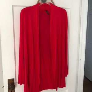 Red cardigan